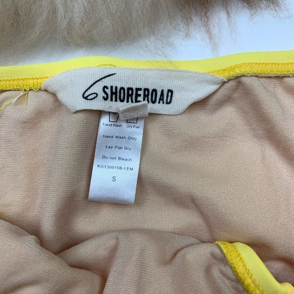 6 Shore Road Yellow Bikini Pink Embroidered Swim S Swimsuit Resort Summer Bright - Picture 4 of 6